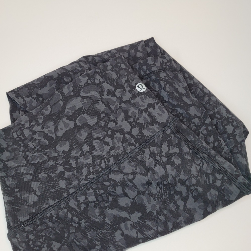 Lululemon Align Leggings Women 12 Grey Wild Thing Camo 25" High Rise Excellent
